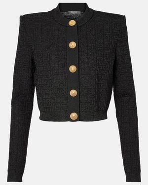 Balmain Pb Labyrinth Lame Cardigan - Black