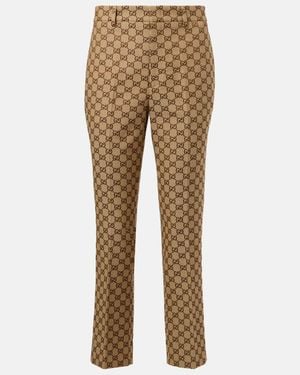 Gucci Cotton-Blend Straight Pants - Natural