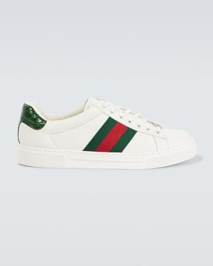 Gucci Ace Leder Low-Top Sneakers - Weiß