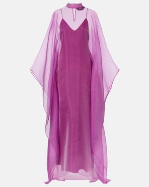 ‎Taller Marmo Sphinx Semi-Sheer Organza Gown - Purple