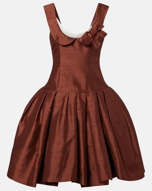 ShuShu/Tong Bow-Detail Mini Dress - Brown