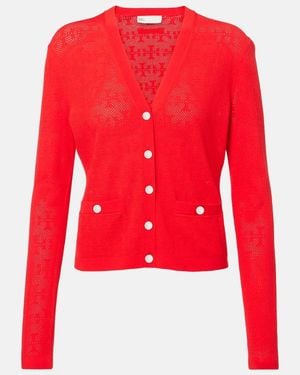 Tory Burch Cardigan T Monogram Aus Jacquard - Rot