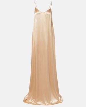 Ferragamo Robe Aus Satin - Natur