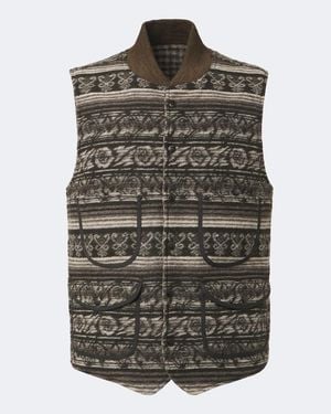 RRL Chaleco Reversible De Punto De Jacquard - Gris