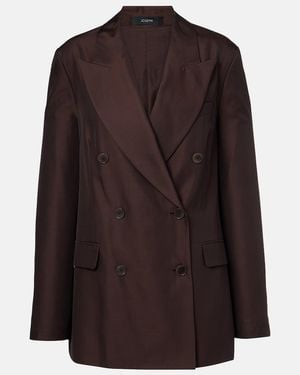 JOSEPH Valery Silk And Cotton Blazer - Brown
