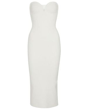 Galvan London Thalia Strapless Midi Dress - White