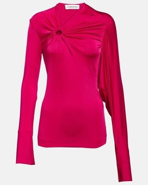 Victoria Beckham Gathered Jersey Top - Pink