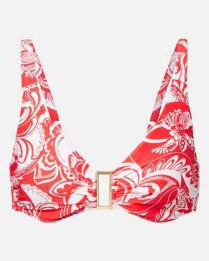 Melissa Odabash Bel Air Floral Bikini Top - Red