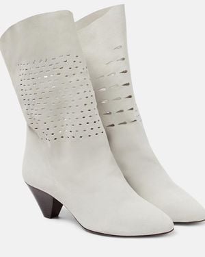 Isabel Marant Reachi Suede Ankle Boots - White