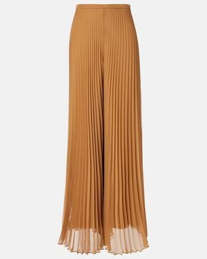 Max Mara Grembo Pleated Wide-Leg Trousers - Brown