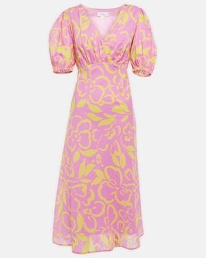 Velvet Charlotte Floral Cotton Midi Dress - Pink