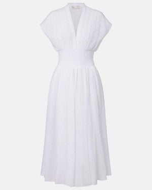 Tory Burch Linen And Cotton Midi Dress - White
