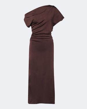 TOVE Sora Gathered Satin Midi Dress - Purple