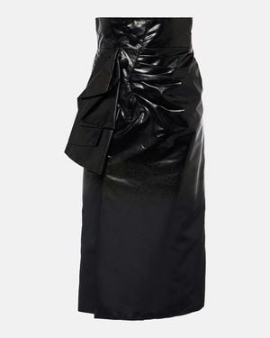 Maison Margiela High-Rise Draped Midi Skirt - Black