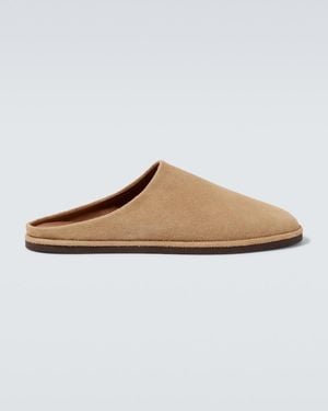 AURALEE Slippers Aus Veloursleder - Braun