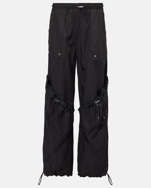 The Attico Technical Wide-Leg Trousers - Black
