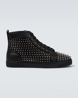 Christian Louboutin Louis Spikes Leather Trainers - Black