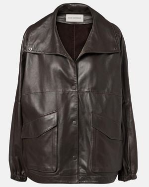 Nour Hammour Anorak Leather Jacket - Black