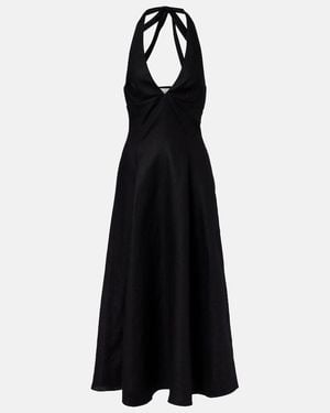 Faithfull the Brand Linen Midi Dress - Black