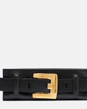 Balmain Clutch Anthem Aus Leder - Schwarz