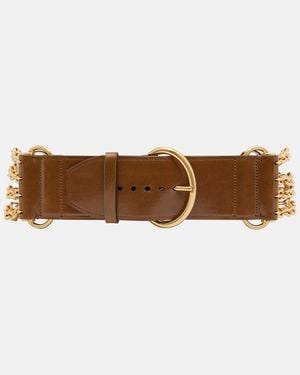 Chloé Camera Chain Leather Belt - Brown