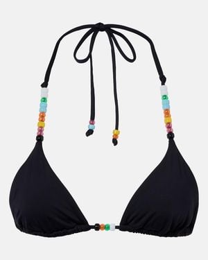 STAUD Top De Bikini Lido Con Abalorios - Negro