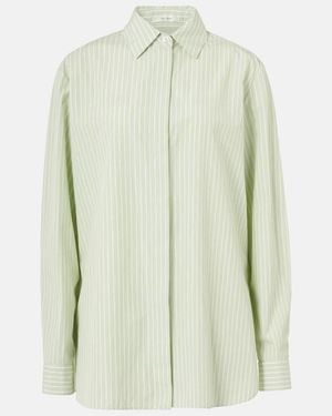 The Row Vanda Striped Cotton Shirt - Green