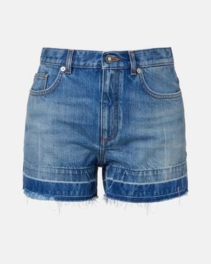 Givenchy Mid-Rise Denim Shorts - Blue