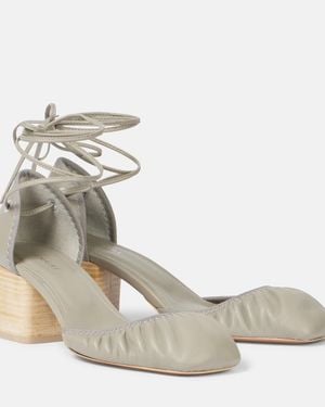 Lemaire Micro Ballerina 55 Leather Pumps - Metallic