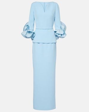 Safiyaa Clemence Ruffled Crepe Gown - Blue