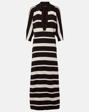 Proenza Schouler Solana Striped Wool And Silk Maxi Dress - Black