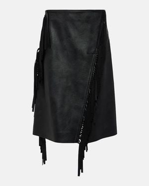 Stella McCartney Alter Mat Faux Leather Midi Skirt - Black