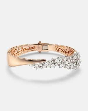 YEPREM Pulsera De Oro Rosa Y Blanco (750/1000) De 18 Ct Con Diamantes