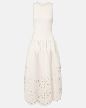 Ulla Johnson Rosaline Broderie Anglaise Midi Dress - White