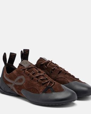 Loewe Sneakers Grip Anagram Aus Veloursleder - Braun