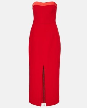 Safiyaa Sydney Satin-Trimmed Midi Dress - Red