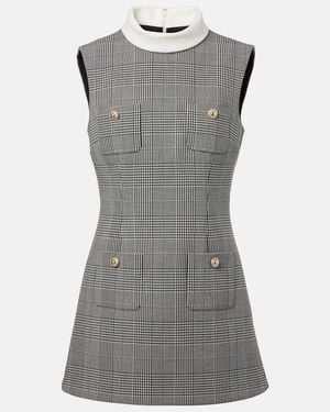Self-Portrait Prince Of Wales Check Minidress - Grey