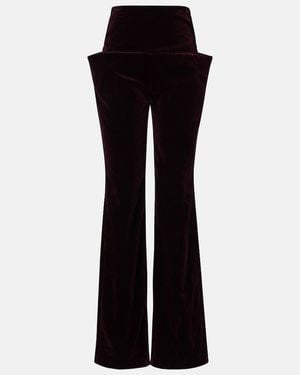 Alaïa Cotton Velvet Straight Pants - Black
