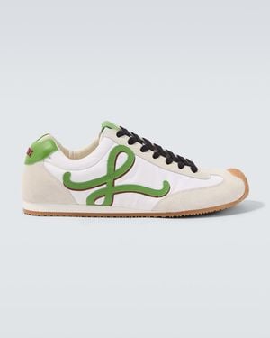 Loewe Apos;S Ballet Runner 2.0 Nylon And Calfskin Sneakers - Green