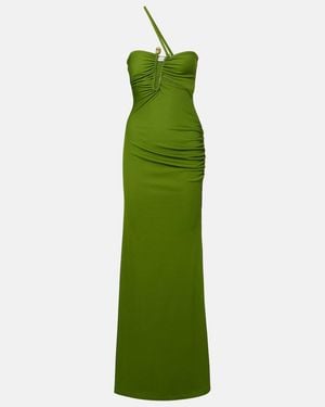 Christopher Esber Crystal Pin Cutaway Embellished Maxi Dress - Green