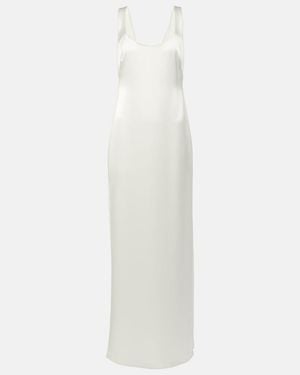 Galvan London Bridal Paraiso Tasseled Satin Gown - White