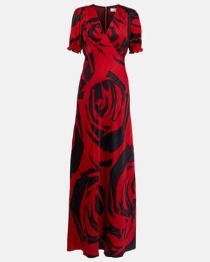 Diane von Furstenberg Walker Floral Maxi Dress - Red