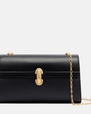 SAVETTE Symmetry Chain Mini Leather Crossbody Bag - Black