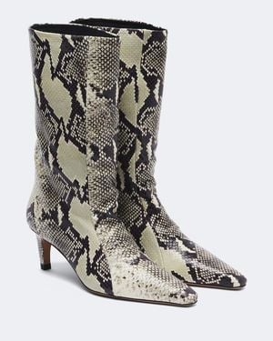 Jude Cave Snake-Effect Leather Ankle Boots - Black