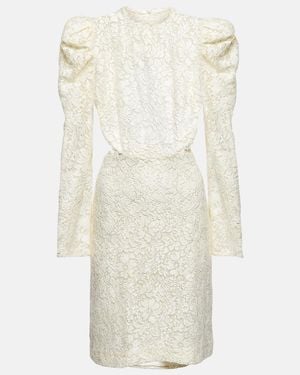 Costarellos Bridal Zenni Lace Cutout Minidress - White