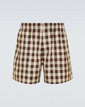 Bode Gilbert Check Shorts - White