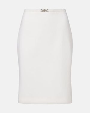 Versace Virgin Wool Midi Skirt - White