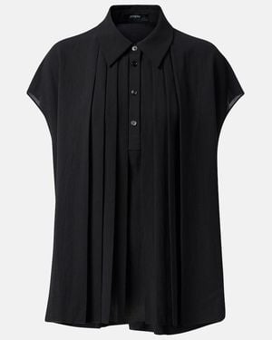 JOSEPH Antin Plisse Top - Black