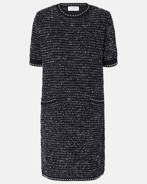 Thom Browne Cotton-Blend Tweed Minidress - Black