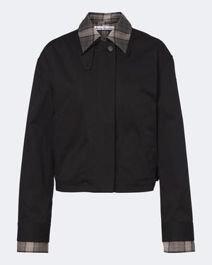 Acne Studios Layered Cotton Twill Jacket - Black